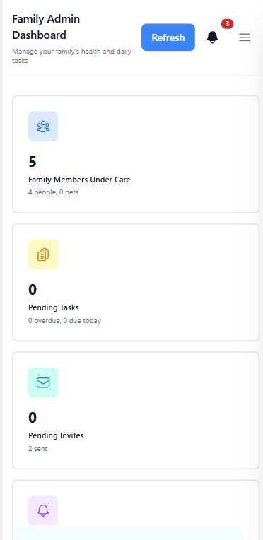 Mobile family dashboard